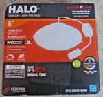 Halo Quick Link Canless Led Downlight White 6" LTQL6069S1EDM Dimmable 5 Color. Fixed Price $9.99.