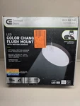 Commercial Electric 11" Led Flush Mount Light & Motion Sensor, 5CCT Matte Black. Fixed Price $19.99.