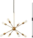 26.3 Modern Sputnik Chandelier Fixture Gold Plug In 8-LIGHTS Pendant Lite. Fixed Price $43.39.