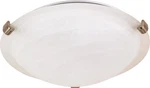 Brushed Nickel 16-INCH Tri-clip Flush Mount Light With Alabaster Glass Shade. Fixed Price $133.99.