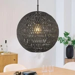 Elyona Modern Woven Chandelier, 14" Large Boho Rattan Pendant Light Fixtures,.... Fixed Price $73.88.