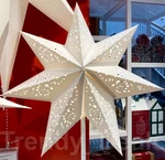 Ikea Strala Star Light Pendant / Table Lamp Shade, Lace White 19" - New. Fixed Price $19.99.