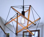 Amzasa Geometric Art Deco Hanging Pendant Light Metal/wood Modern Chandelier. Fixed Price $25.79.