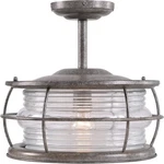 Kenroy 90954FL Beacon 1 Light Convertible Flush/semi With Gray Finish. Fixed Price $71.95.