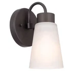 Kichler 52445OZ Erma 1-LIGHT Olde Bronze Indoor Wall Sconce W/satin Etched Glass. Fixed Price $41.23.