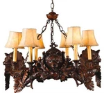 Rustic Bear Head Chandelier By Ok Casting-handmade Usa. Fixed Price $2985.00.
