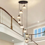 Elegant Black 8-LIGHT Crystal Pendant Chandelier For Staircase Entryway. Fixed Price $174.99.