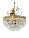 Vintage Czech Preciosa Jablonec Gilt Brass Bohemian Crystal Lustre Chandelier. Fixed Price $250.00.