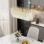 Large Deluxe Crystals Chandelier Kitchen Dining Room Ceiling Light With 3 Colors. Fixed Price $69.91.