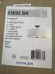 Kichler Shailene Light 18" Wide Semi-flush Drum Ceiling Fixture, Black 43692. Fixed Price $93.75.