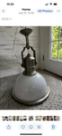 Visual Comfort Country Industrial Pendant Antique Nickel With White Glass. Fixed Price $500.00.