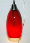 Elk Lighting Milan 1-LIGHT Mini Pendant, Satin Nickel Fire Red Glass. Fixed Price $89.99.
