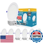 Lamphome 6-PACK 8" Slim Led Recessed Lights J-box Adjustable Cct Dimmable Etl. Fixed Price $106.25.