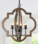 19.49'' Farmhouse Wood Chandelier, 4-LIGHT Rustic Dining Room Fixture, .... Fixed Price $124.44.