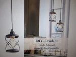 Lnc Modern Farmhouse Gray Mini Pendant Light With Dark Pewter Metal Cage. Fixed Price $25.46.