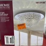Home Decrators Mosby 15 In. 3-LIGHT Mirrored Flush Mount Clear Crystals. Fixed Price $35.00.