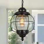 Laluz Outdoor Pendant Lights, Farmhouse Ceiling Hanging Porch Fixture Blac.... Fixed Price $103.07.