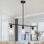 Kitchen Island Lighting, 3 Lights Linear Chandeliers Rectangle Pendant .... Fixed Price $134.25.