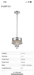 Z-lite 612-MP-CH Pendants Indoor Lighting. Fixed Price $110.00.