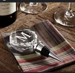 Pottery Barn Monogram Faceted Glass Wine Bottle Stopper New Box - W,. Fixed Price $24.99.