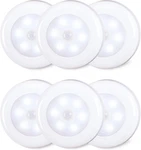 Star-spangled 6 Pack 2.8 Motion Sensor Lights Indoor Aaa Battery Operated, Stic. Fixed Price $19.99.
