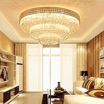 31.5" Luxury K9 Crystal Chandelier Led Flush Mount 9-LIGHTS Ceiling Lamps. Fixed Price $368.99.