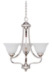 Craftmade Portia 3 Light Polished Nickel Chandelier With White Frosted Glass. Fixed Price $115.19.