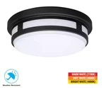 Hampton Bay 11 In. Round Black Integrated 3-CCT Led Ceiling Light Flush Mount. Fixed Price $29.99.