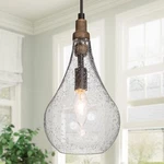 Ksana Farmhouse Wood Glass Pendant Lighting For Kitchen Island Bedroom, D.... Fixed Price $128.73.