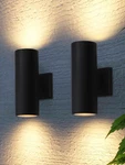 Leonlite Modern Outdoor Cylinder Wall Lights 12", Up And Down Inch, Black. Fixed Price $77.30.