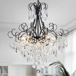 Pendant 27.6 High 22.8 Wide Black Wuzups Crystal Chandelier 10-LIGHT Room. Fixed Price $179.99.
