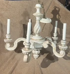 Vintage Farmhouse Chandelier. Solid-wood/rustic White/french Style/ceiling Light. Fixed Price $220.00.