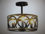 Tozing 13 In. 3-LIGHT Black Cage Drum Semi-flush Mount Ceiling. Fixed Price $50.96.