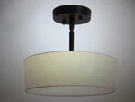 Adsensty 12.6 In. 3-LIGHT Black Drum Linen Blend Semi Flush Mount Ceiling. Fixed Price $60.75.