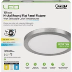 Feit Electric Edge-lit 15 In. Nickel Round Disc 4-WAY Led Flush Mount Light. Fixed Price $72.59.