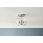 Dimmable 3-LIGHT Brushed Nickel Finish Clear Glass Shade Flush Mount Lighting. Fixed Price $89.99.