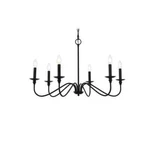 Elegant Lighting Rohan 30" Matte Black 6-LIGHT Candelabra Chandelier. Fixed Price $140.00.