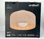 Artika Emiko 15" Black & Rattan Led Flush Mount Ceiling Light. Fixed Price $29.99.