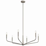 Brushed Nickel Six Light Chandelier From The Madden Collection. Fixed Price $314.97.