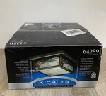 Kichler Floral Tiffany Style Glass 2 Light Outdoor Flush Mount *newopenbox. Fixed Price $129.00.