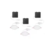 3-PK 6" Led Duobright 3-LEVEL Lumen Select Cct Adjust Canless Recessed Light. Fixed Price $29.99.