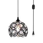 Tislyco Black Plug Chandelier, Crystal Hanging Lights With Cord 13.... Fixed Price $39.59.