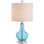 20" Amalfi Blue Glass Mini Table Lamp, Modern Bedside For Bedroom, White.... Fixed Price $61.53.