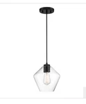 Minka Lavery 2337-66A Clear Glass Pentagon Mini Pendant Ceiling Light, Coal. Fixed Price $99.00.