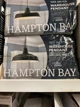 Hampton Bay AF-1032R/BK Warehouse Pedant Black/matte White. Fixed Price $35.00.