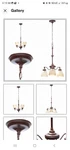 Hampton Bay 3-LIGHT Nutmeg Bronze Reversible Chandelier With Tea-stained Glass. Fixed Price $44.23.