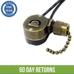 ZE-109M 2 Wire Pull Chain Light Switch For Hampton Bay Hunter Harbor Breeze Fans. Fixed Price $15.95.