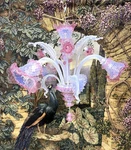 Vintage Murano Handcrafted Italy 3 Arm Art Noveau Floral Chandelier Opaline. Fixed Price $3499.99.