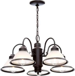 Hampton Bay WB0390/ORB Halophane Oil Rubbed Bronze Chandelier With Glass Shades. Fixed Price $44.95.