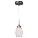Woodbridge Lighting Venezia 1-LIGHT Glass Mini Pendant Satin Nickel/opal. Fixed Price $59.53.